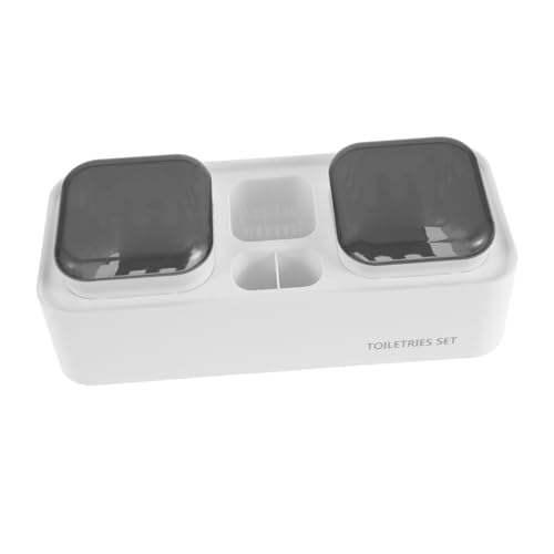 EXQUIMEUBLE 1 Juego portavasos para cepillo de dientes cepillo de dientes y portavasos Organizador del baño soportes de baño para cepillo de dientes estante de baño abdominales Negro
