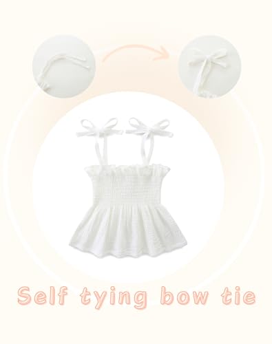 Toddler Girl Summer Clothes Solid Color Sweet Camisole Ruffle 2-Piece Infant Cotton Linen Pants Set2