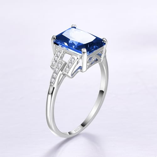 2.5ct Women Sapphire Rings for Women September Birthstone Ring 925 Sterling Silver Sapphire Engagement Ring Size 73
