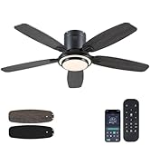 Hounberi 50inch Brushed Nickel Ceiling Fan with Light - Quiet