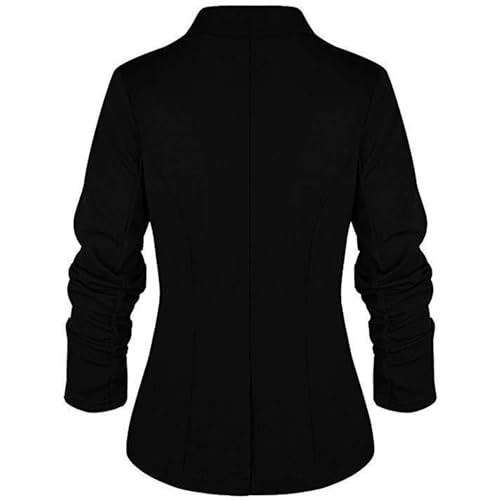 Blazers for Women Business Casual Ruched Long Sleeve Button Open Front Slim Fit Elegant Office Work Fall Suit Jackets2