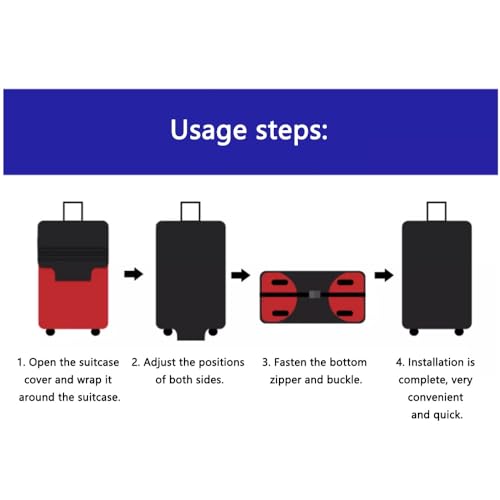 Lonas Impermeables Exterior, Cubierta De Equipaje, Espesar Deportes Tela Elástica, Viajar Maleta con Ruedas Guardapolvo Aplicable A Altura (45 Cm-74 Cm) Maleta Azul(33-34inch) - imagen 8