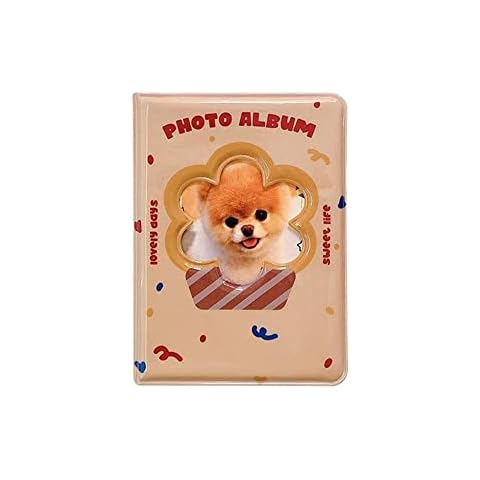 PERFECTSIGHT 3 Inch Mini Photo Album for Fujifilm Instax Polaroid Instant Camera, 40 Pockets Kpop Photocard Binder, Cute Love Heart Hollow Photocard Holder Book, Business Card Book Holder (Orange) Cover