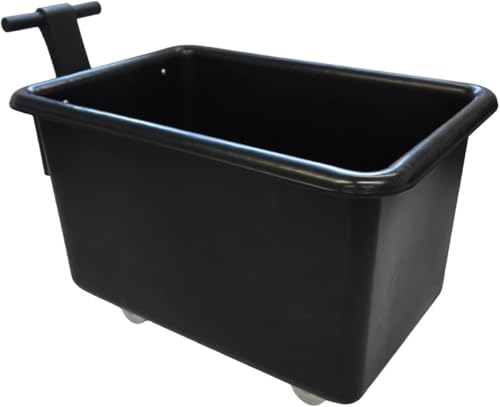 Heavy-Duty Mobile Plastic Container Truck with Handle | Leak-Proof Tapered Warehouse Cart for Industrial, Commercial & Hospitality Use (425L)