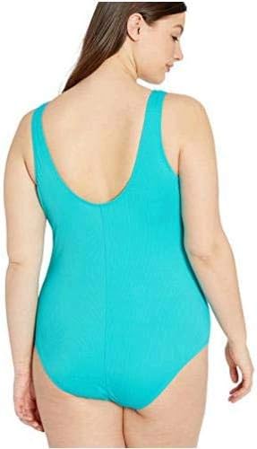 Catalina Women's Plus-Size Ribbed One Piece Swimsuit