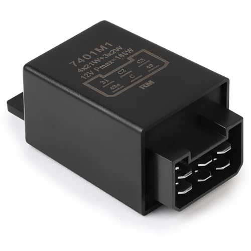 DBREAKS 1 pieza Relé Intermitente 12 V, 21 W, 2 + 1 + 1, Relé Indicador Electrónico 6 Pines, para tractores, coches antiguos, remolcadores, coches