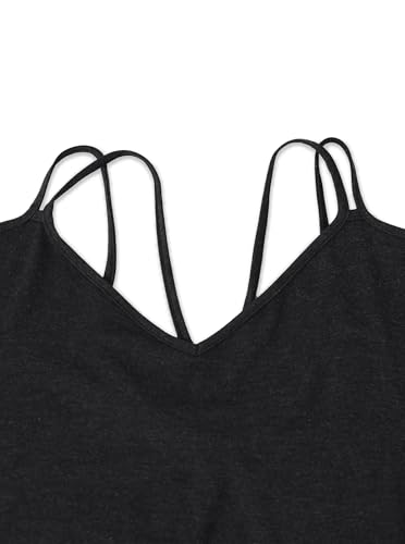 LilyCoco Womens V Neck T Shirts Sexy Cropped Cold Shoulder Tops Open Back Top3