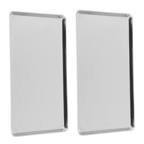 TOPPERFUN 2pcs Home Storage Tray Rectangular Food Serving Pan Steam Pan Tray Finish for Parties