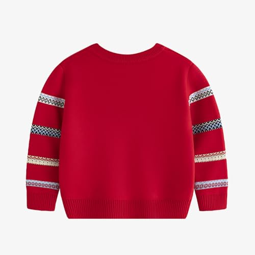 Image of Girl Ugly Christmas Sweater - Boy Double Layer Knitted Reindeer Holiday Xmas Pullover Sweater Kids 2-9 Years Old