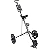 Golftrolley Golfduwwagen Golftrolleywagen Ijzer zwart Verstelbaar 2 wielen Golfcaddy Aluminium opvouwbare trolley met…