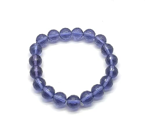 Bracelet iolite 10mm LKBEADS pour homme et femme, pierres naturelles facettées 18cm