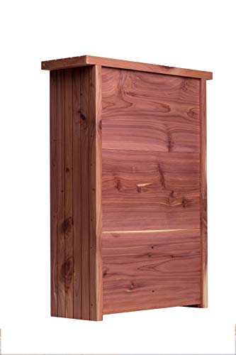 Skoolix Wooden Bat House For Outdoors~ Multi Double Chamber Bat Box~ Premium Red Cedar ~ Outdoor Bat Shelter ~ #TOP1
