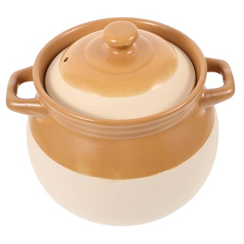 Zerodeko Olla de Cerámica Vintage para Sopa Asas para Guisos y Estofados Cocina Gas Resistente Altas y de Limpiar