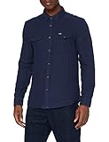 Ajuste: normal Wrangler LS 2PKT Flap Shirt Camisa, Azul Marino, XL para Hombre