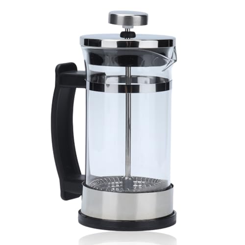 Jwthee Mini French Press Coffee Maker, 350ml Heat Resistant Stainless Steel Coffee Press Maker Cold Brew Coffee Pot Camping Coffee Press Pot for Travel