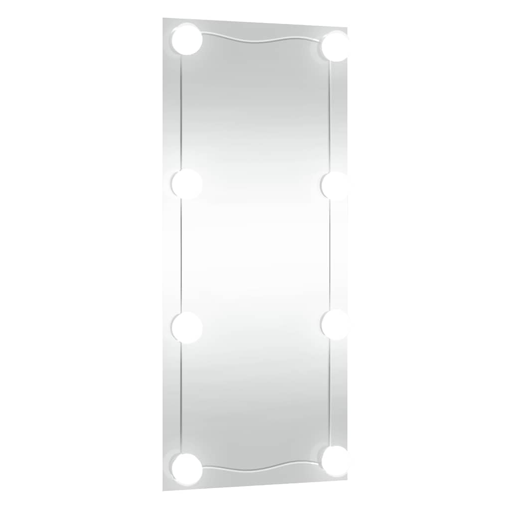 Lustro ścienne z diodami LED, 30 x 80 cm, szkło prostokątne, montaż ścienny, złącze USB, lustro do makijażu z ciepłym białym i zimnym światłem do salonu, sypialni, łazienki, korytarza