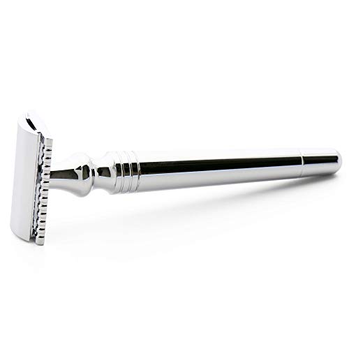MANION V2 Silver Classic Super Light & Long Alloy Handel Double Edge Safety Razor