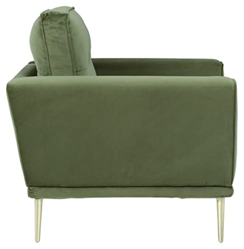 Signature Design By Ashley Macleary Modern Velvet Glam Chair With Brass Metal Legs, Green #TOP3