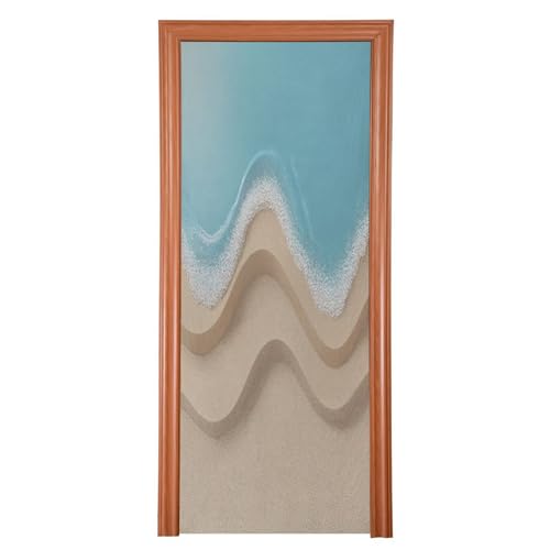 FLildon Clean Beach Wave Door Cover Decoration, Party Accessory Porch Decor for Festive Ornament Room Door Covers 35 x 79 Inch