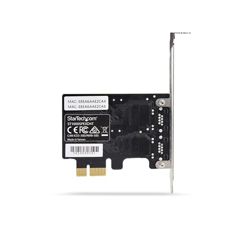 Image of StarTech 2-Port Gigabit PCIe Network Card, NIC, Adapter (ST1000SPEXD4T) | 2x Realtek RTL8111H, PCI Express LAN Card