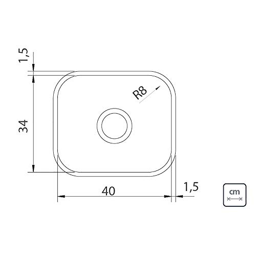 Cuba de embutir Tramontina Lavínia 40 BL em aço inox polido 40x34 cm