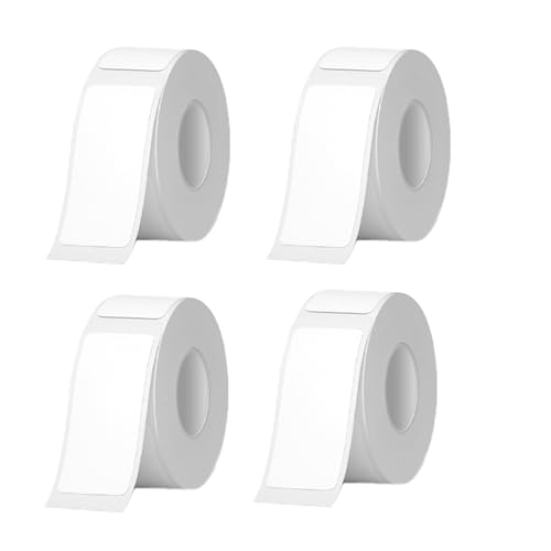 ZMZaoan 4 rollos de cinta de etiquetas adecuada para la mayoría de impresoras de etiquetas   Etiquetas Térmicas Adhesivas Resistente al Agua, Nombre, Fecha y Precio (14x40 mm)
