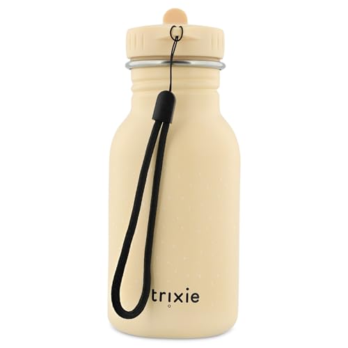 Trixie Baby Trinkflasche aus Edelstahl, 350ml/500ml, Auslaufsicher, mit Tragekordel, Schlanke Form für Kleine Hände, Bruchsicher, ab 3 Jahren (Mrs. Unicorn, 350ml)