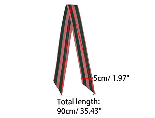 Allegra K Women Polka Dots Stripe Heart Print Skinny Scarf Sharp Neck Scarves Double-Sided Neckerchief3