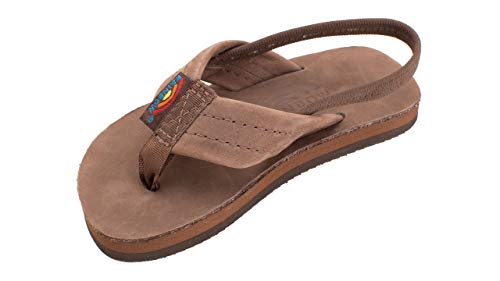 Rainbow Sandals Kid's Single Layer Premier Leather Sandals, Expresso, w/backstrap Kid's 7-8 B(M) US