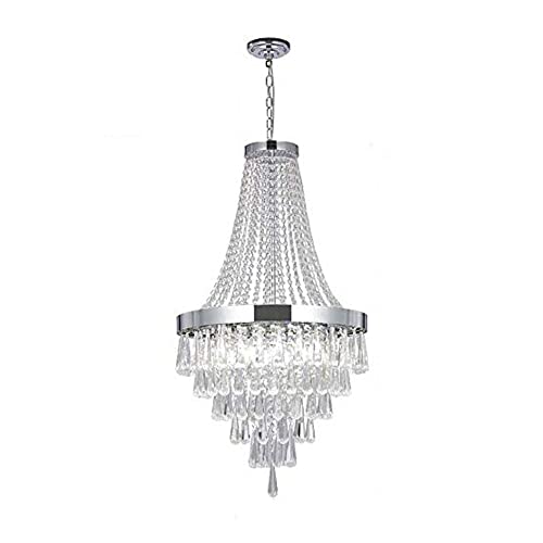 Lustre en cristal pour plafond haut afin d'éclairer un grand escalier