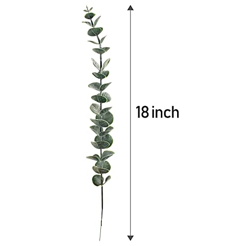 18" Eucalyptus Stems 24Pcs, Real Touch Fake Eucalyptus For Flower Arrangements, Artificial Eucalyptus Leaves Faux Greenery Branches Bulk For Home Office Centerpiece Wedding Bouquet Decoration #TOP1