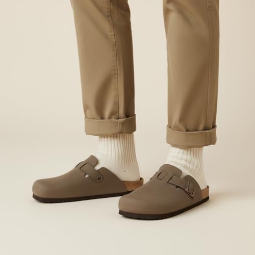 CUSHIONAIRE Haze Mens Clogs | Comfortable Slip-On Clogs for Men with Arch Support and Cork Suede Footbed | Perfect Potato Shoes for Indoor & Outdoor Use | BROWN 8 by CUSHIONAIRE - Image 4