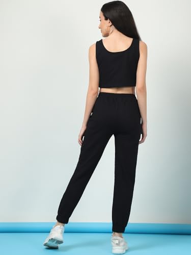 Image of Rigo Cotton Solid Co-ord Set for Women | Round Neck, Slim Fit Tracksuit Co-ords Set for Women | Two Piece Co ord Set | Casual Wear, Beach Wear, Vacation Wear Outfit for Women