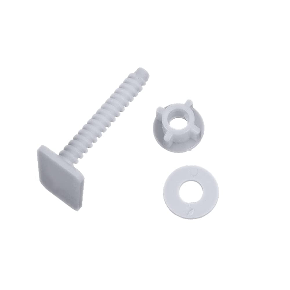 2 viti per coperchio del WC, copertura in plastica, bullone a cerniera, regolazione di riparazione del sedile, compatibile con la maggior parte dei sedili, riparazione del bagno