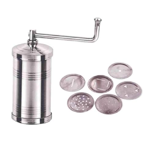 Image of Stainless Steel Kitchen Press Machine with 6 Interchangeable Blades - Manual Sev Sancha for Namkeen, Chakli & Snacks Making