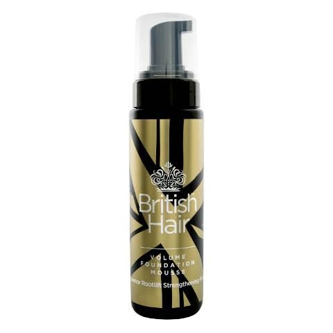British Hair Volume Foundation Mousse - Professional Lightweight Styling Foam for All Hair Types - Salon Tested and Approved Formula (200ml) Cover