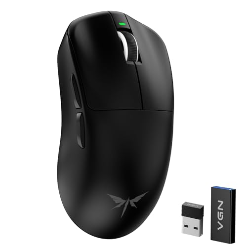 VGN F1 MOBA Wireless Gaming Mouse with Max 26,000 DPI, High Precision, Lightweight 55g, 4K Polling, 200Hr Battery Life, 6 Programmable Buttons, USB-C Charging, for PC/Mac/Laptop Classic Black