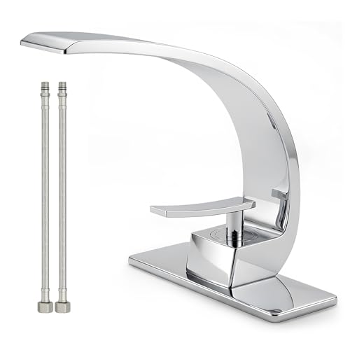 Geobella Bathroom Sink Faucet Modern Single Hole 1-Handle Faucet, Chrome
