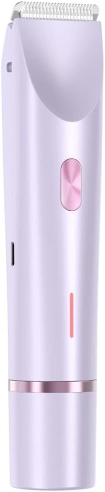 SM01 Rechargeable Women's Electric Shaver, 2-in-1 Dual Head Trimmer for Face Body and Private Areas, Pink, Type-C Charging, Wet and Dry Use (Purple;)