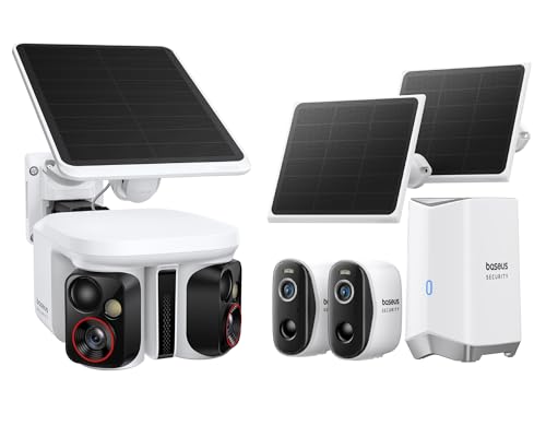 Baseus Security X1 Pro Überwachungskamera Aussen - ERSTE KI-Dual-Tracking Kamera & N1 2-Cam Solar Kit