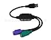 CTWHA USB to PS2 Adapter Cable Keyboard and Mouse Interface Connection Cable Built-in USB Controller Two PS2 Female Ports Purple for Keyboard Green for Mouse Used in Laptop Computers