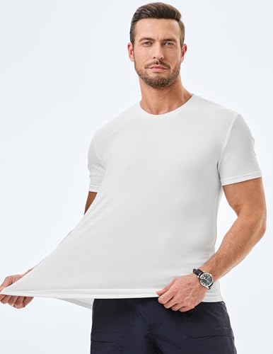 Image of JMIERR Mens Short Sleeve T Shirt Summer Muscle Slim Fitted Crewneck Longline Tees Shirts for Gym Workout