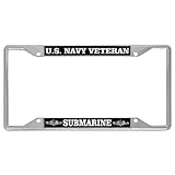 US Navy Veteran Submarine Force License Plate Frame Holder Car Tag Frame