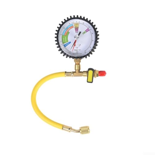 Image of Nitrogen Pressure Gauge Manifold Tester for HVAC Air Conditioning Leak Detection - Brass Valve -1 to 60 Bar Range with for imperial Fittings for Car AC Repair