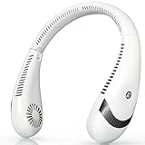 OLV Neck Fan 5000mAh Rechargeable Battery Portable Fan 360° Bladeless Cooling 3 Speeds Powerful Airflow Personal Foldable Neck Fan Gifts for Men Women Home Office,Travel,Sports,Golf,Camping White