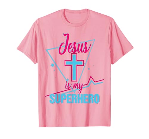 Girls Jesus is My Superhero Christian Toddler Sister God Mom T-Shirt