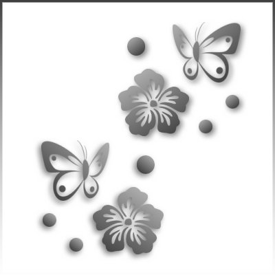 Automobile fiori e farfalle Floral SET adesivi 64