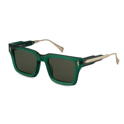 SAINT OWEN Óculos de sol Lucid – Armação retangular grande com acetato italiano, Esmeralda