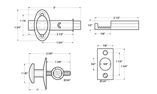 Deltana Mb175U19 Screen Doors And Cabinet Doors Solid Brass Mortise Bolt For Light Doors #TOP1