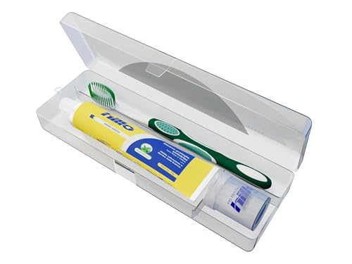 Estojo com Kit Viagem Hillo, Creme Dental Menta 70g, Fio Dental Hillo 25 Metros e Escova de Dente de Viagem